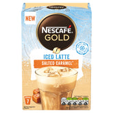 Nescafe - Gold Iced Salted Caramel Latte Instant Coffee - 7 Sachets x 14.5g - Continental Food Store